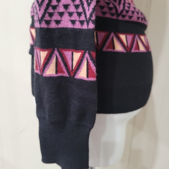 Nollie Women Black Aztec Tribal Print Cardigan XS Button Front - Picture 7 of 9